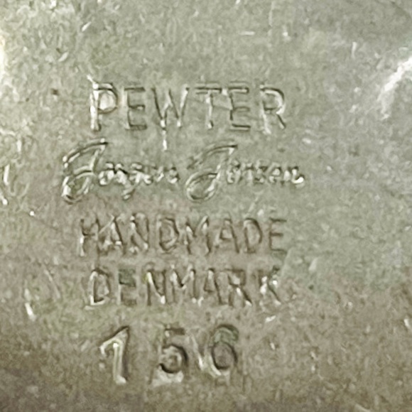 Jorgen Jensen Denmark Pewter Large Modernist Disc Pendant & Chain Necklace,#156s - Picture 2 of 11